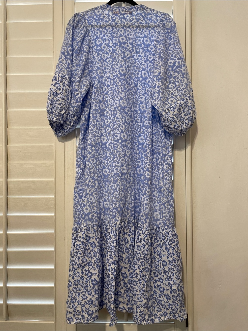 Light Blue Floral Button-Front Maxi Dress by Lucky Brand - Picture 8 of 9